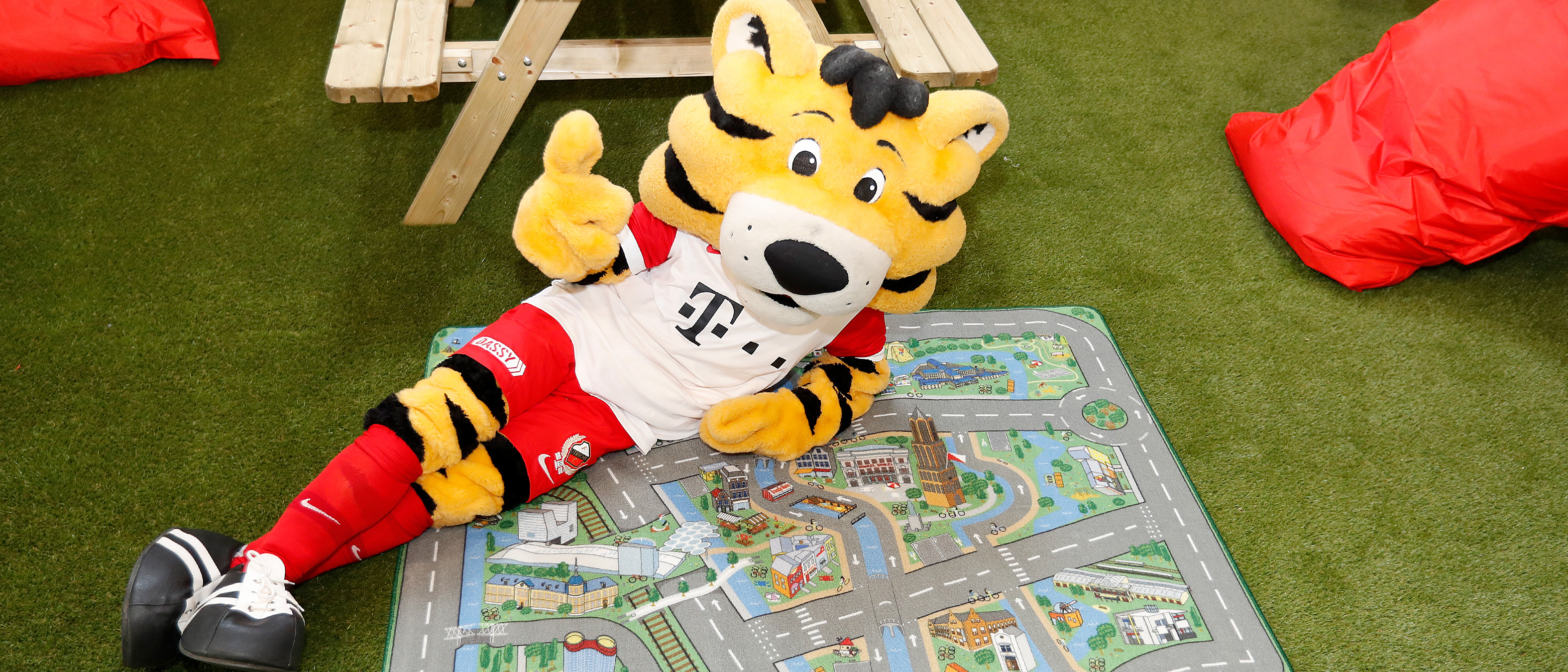 Tiger en Tigergirl hebben een eigen huisje gebouwd in Stadion Galgenwaard