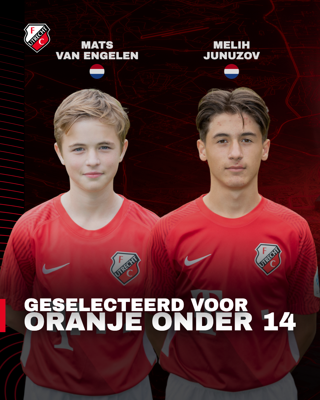 FC Utrecht-tweetal uitgenodigd voor Oranje Onder 14-activiteit