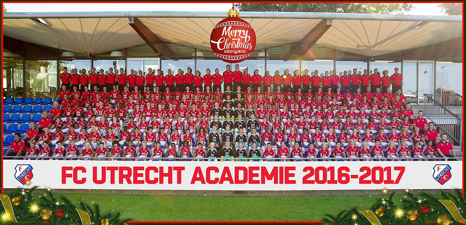 De FC Utrecht Academie wenst u prettige feestdagen, een gezond, sportief én succesvol 2017 !!