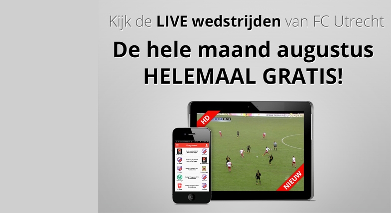 Bekijk FC Utrecht in augustus gratis via de FC Utrecht-app